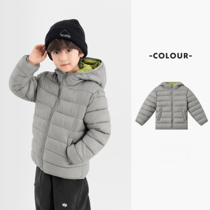 兒童秋冬雲感連帽防潑水棉服