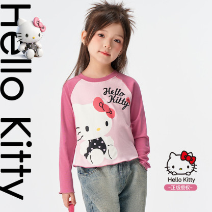 春季女童卡通貓咪直筒褲