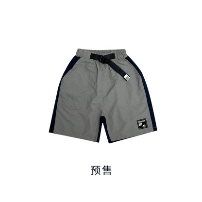 撞色寬鬆速乾五分褲