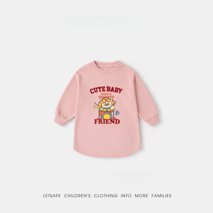 春季新款女童長袖衛衣裙