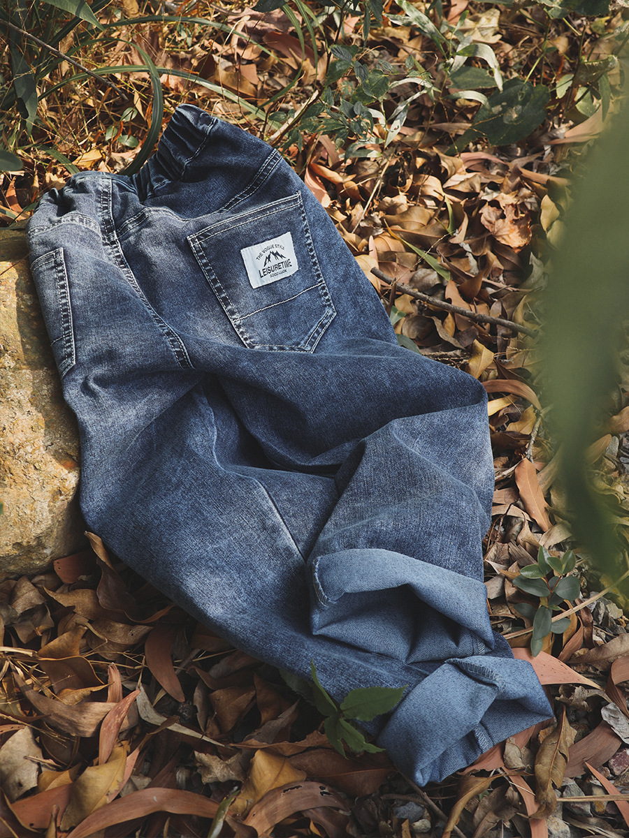 兒童寬鬆直筒牛仔褲