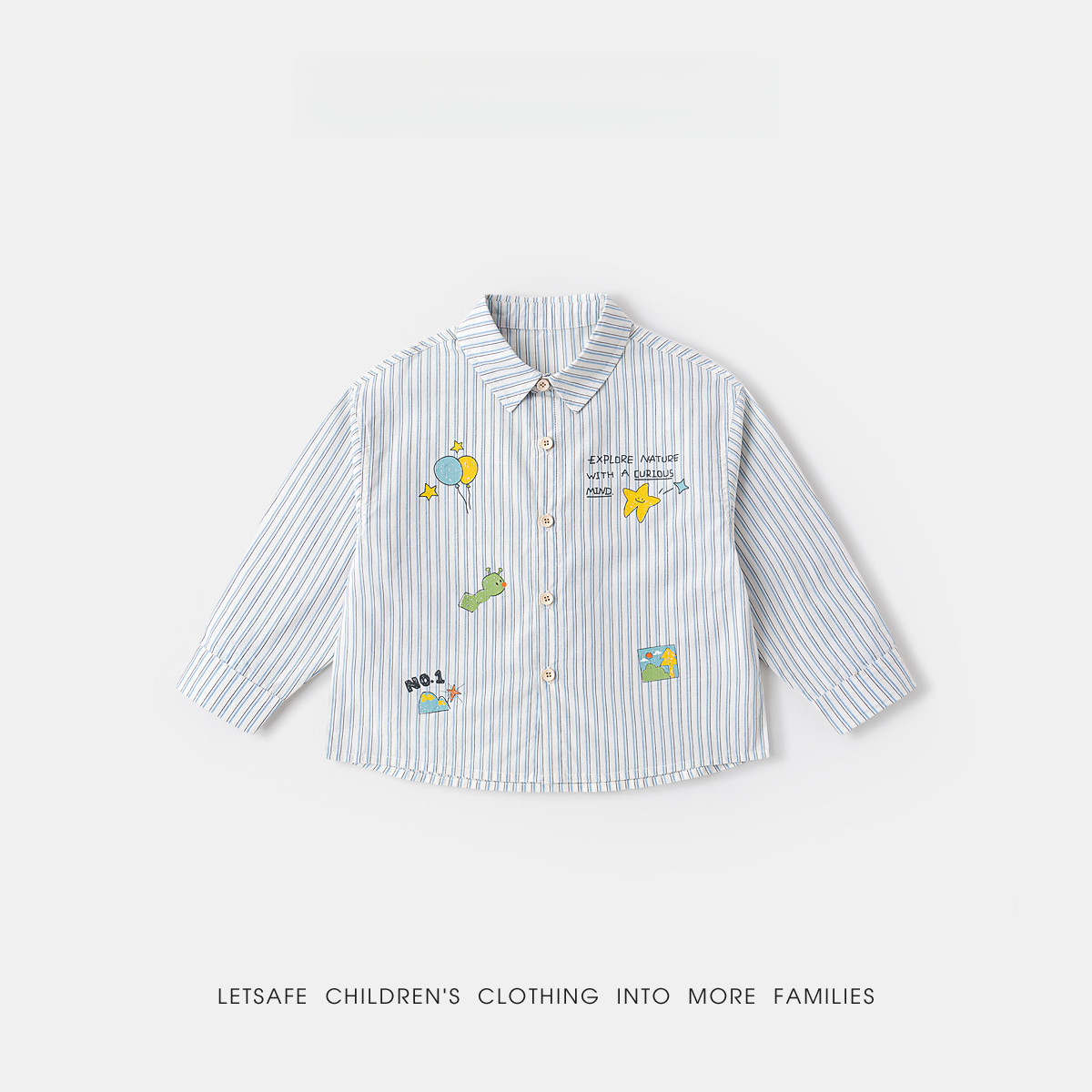 春季可愛印花男童襯衫