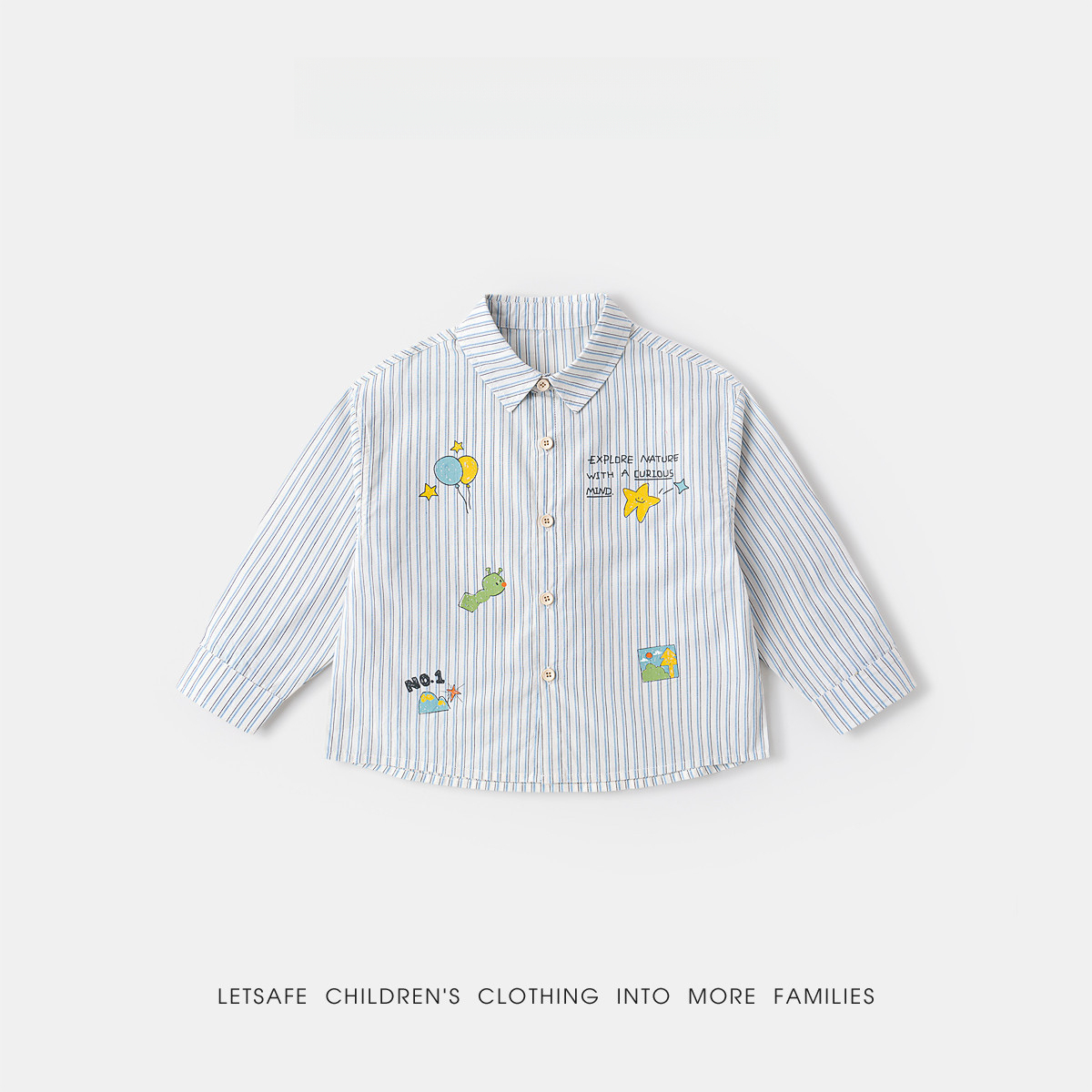 春季可愛印花男童襯衫