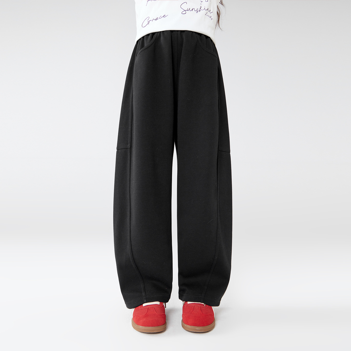 女童春秋時尚彎刀運動褲