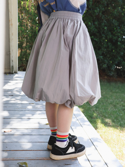 女童春季鬆緊腰花苞半身裙