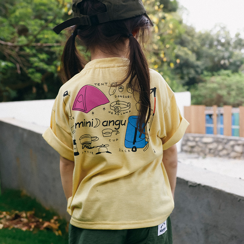 女童透氣柔軟速乾短袖t恤