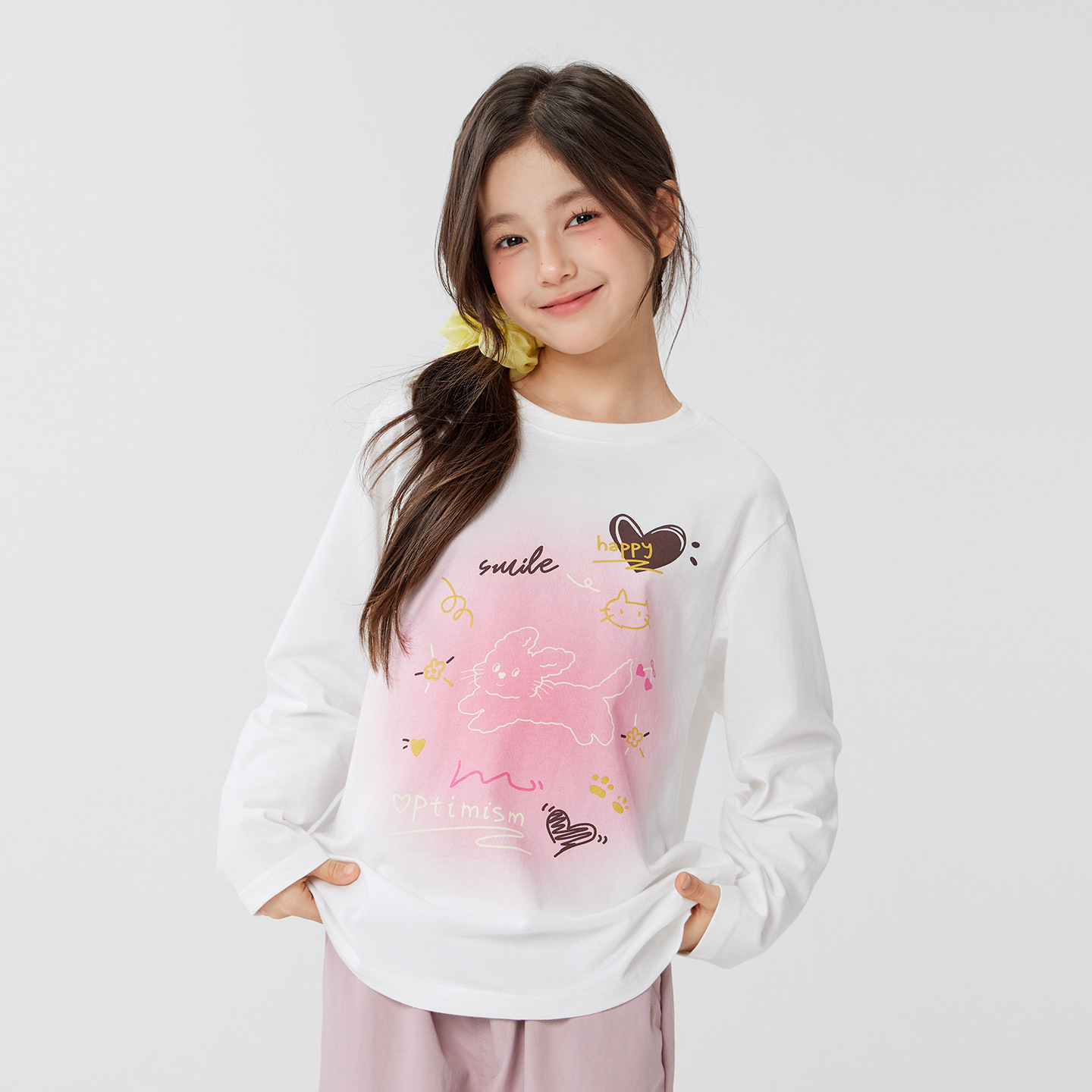 女童純棉腮紅春季T恤