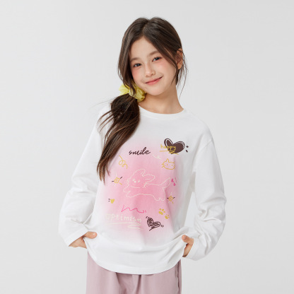 女童純棉腮紅春季T恤