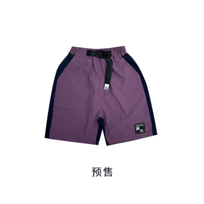 撞色寬鬆速乾五分褲