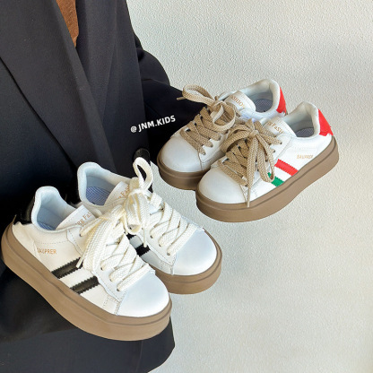 韓版兒童春秋低幫白色運動鞋