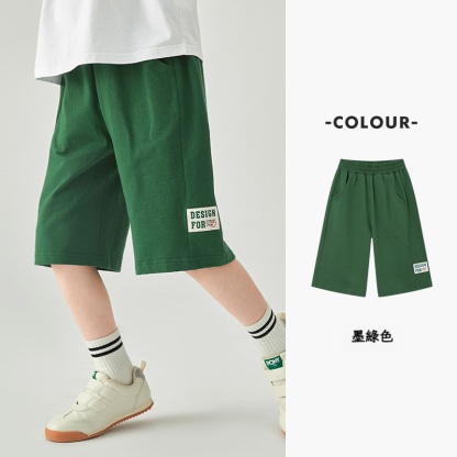 男童寬鬆六分針織褲