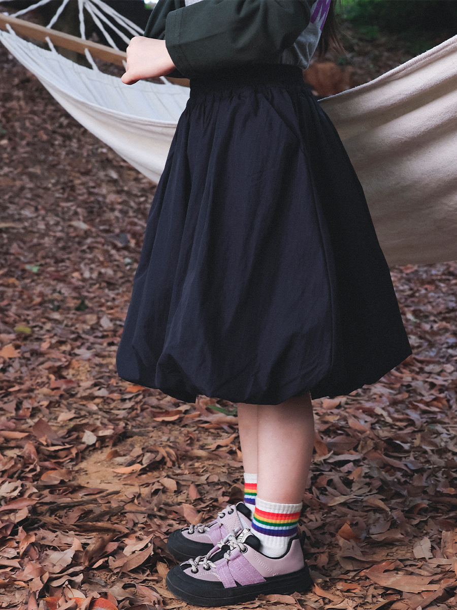 女童春季鬆緊腰花苞半身裙