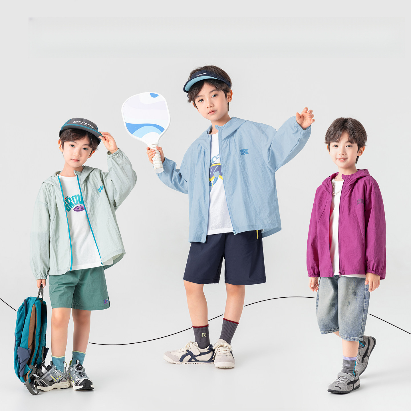 男童清透抗紫外線簡約外套