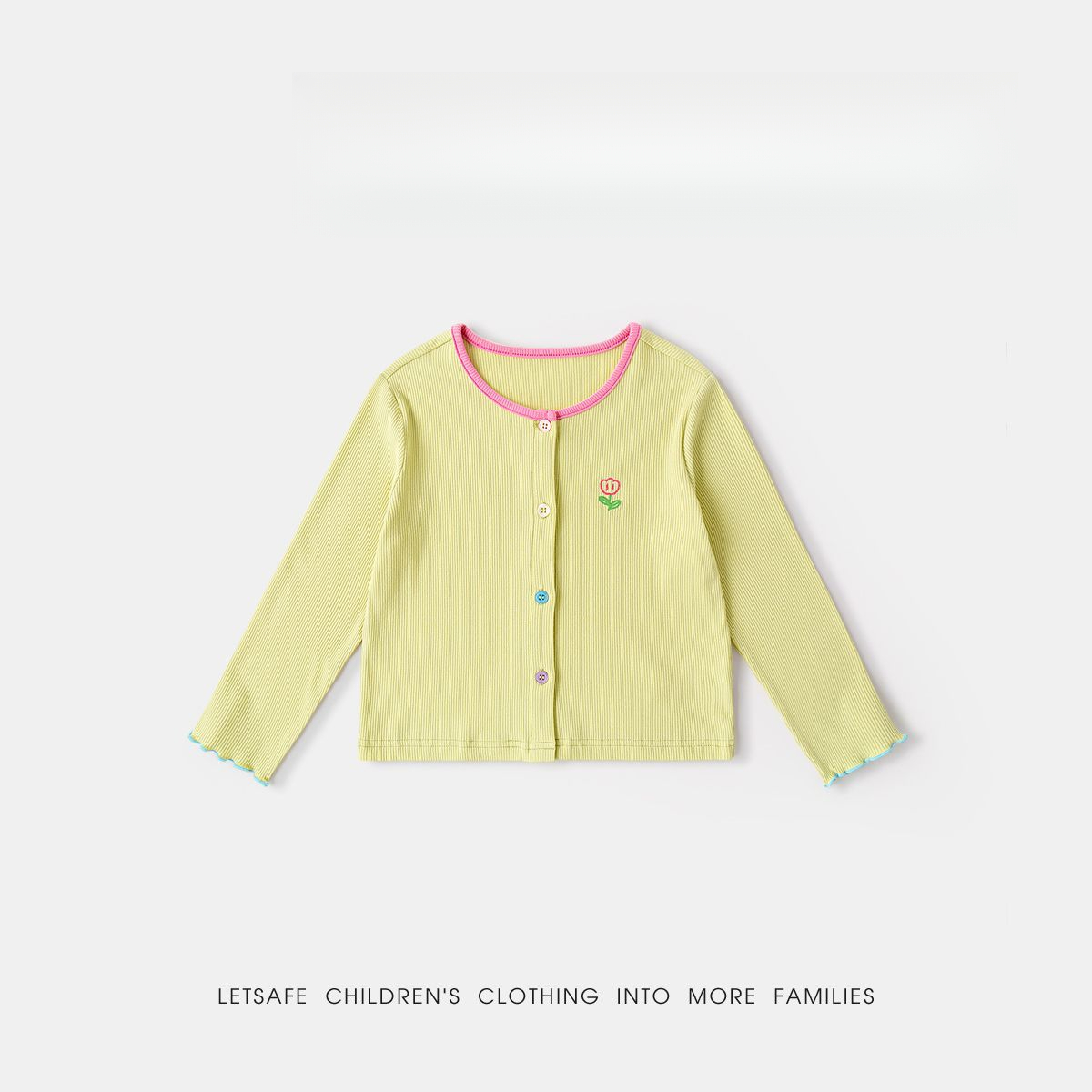 春季女童清新小花針織衫外套