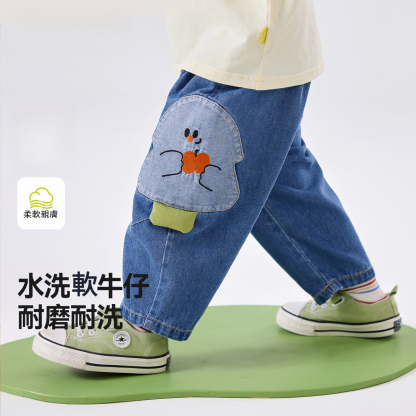 兒童立體卡通牛仔褲