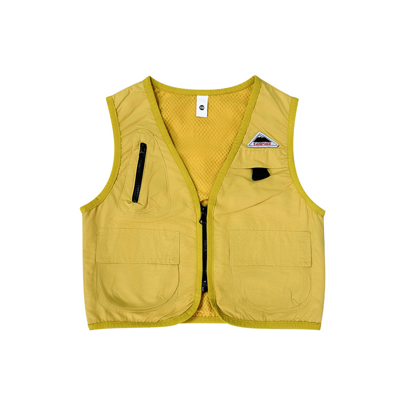 兒童戶外風多功能工裝馬甲