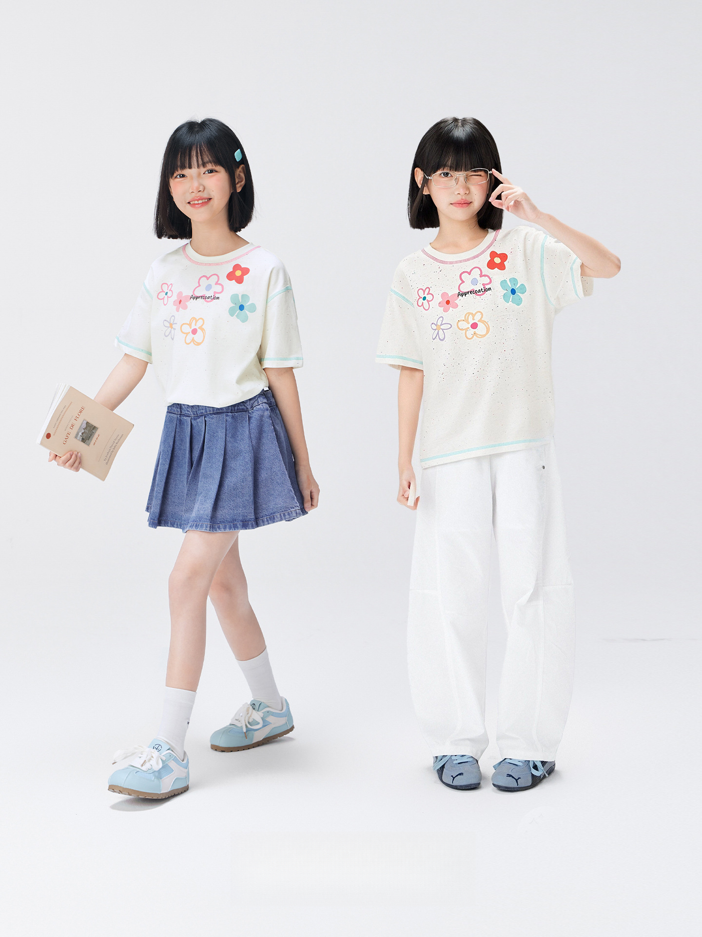 女童多巴胺花朵T