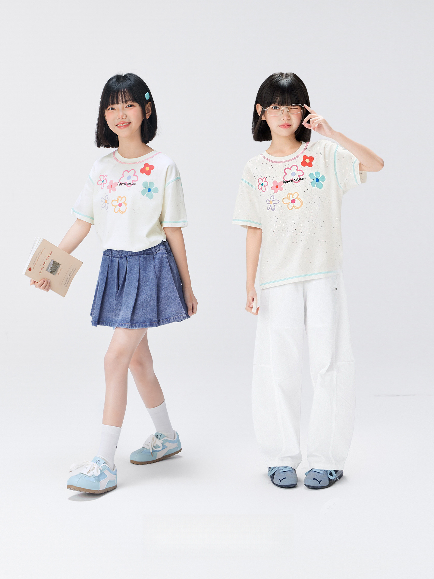 女童多巴胺花朵T