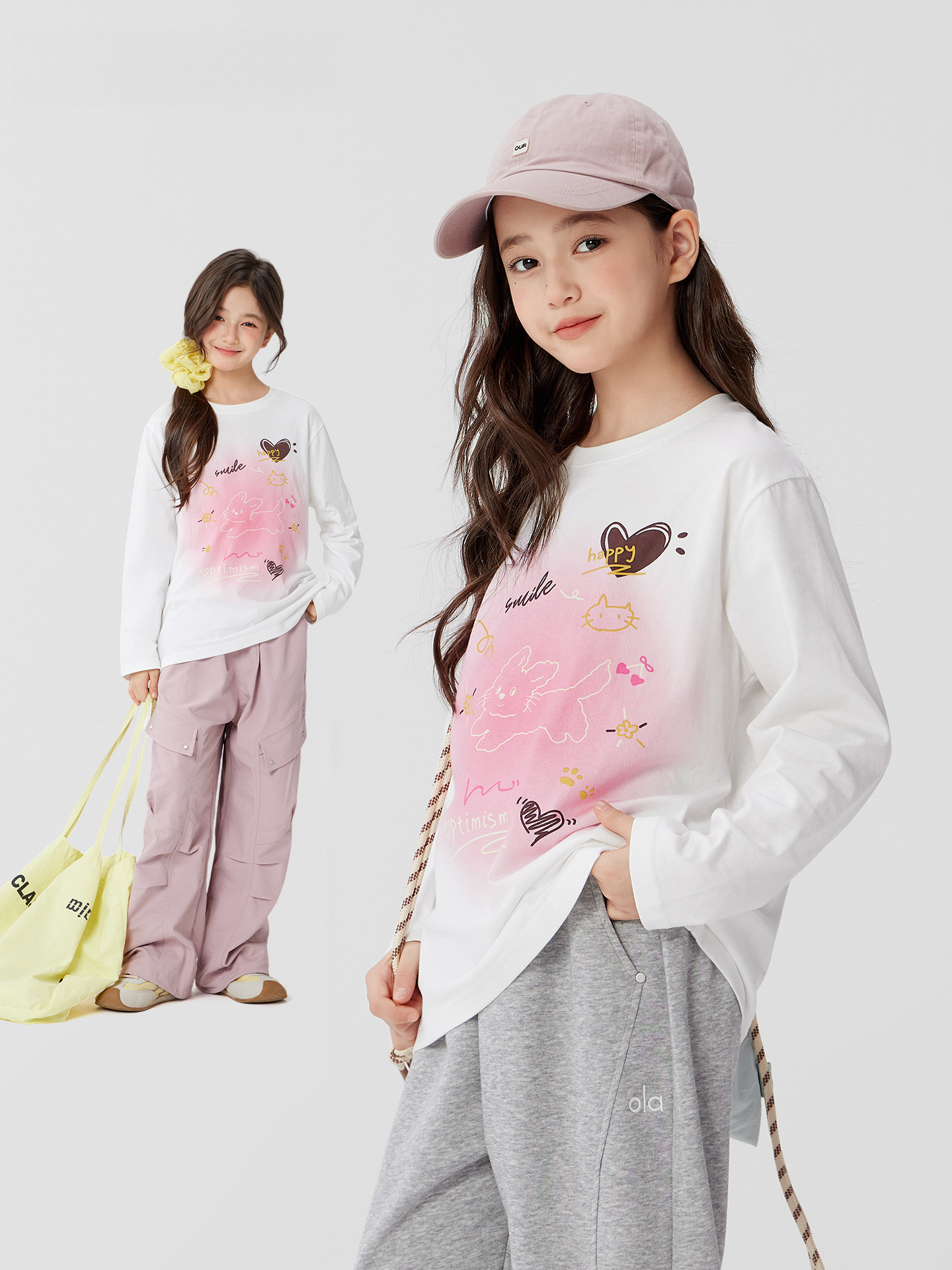 女童純棉腮紅春季T恤