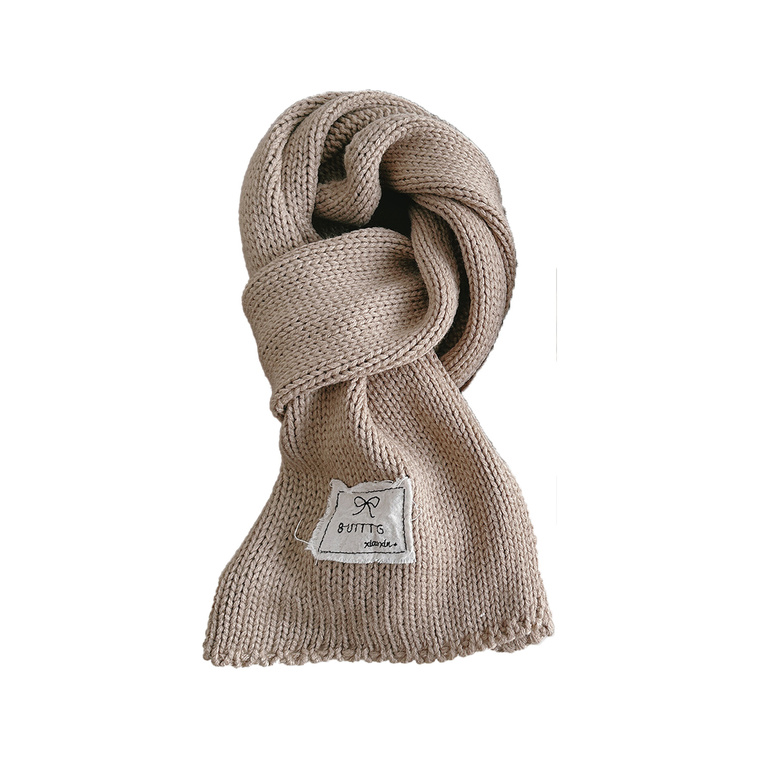 兒童純色秋冬保暖針織毛線圍脖