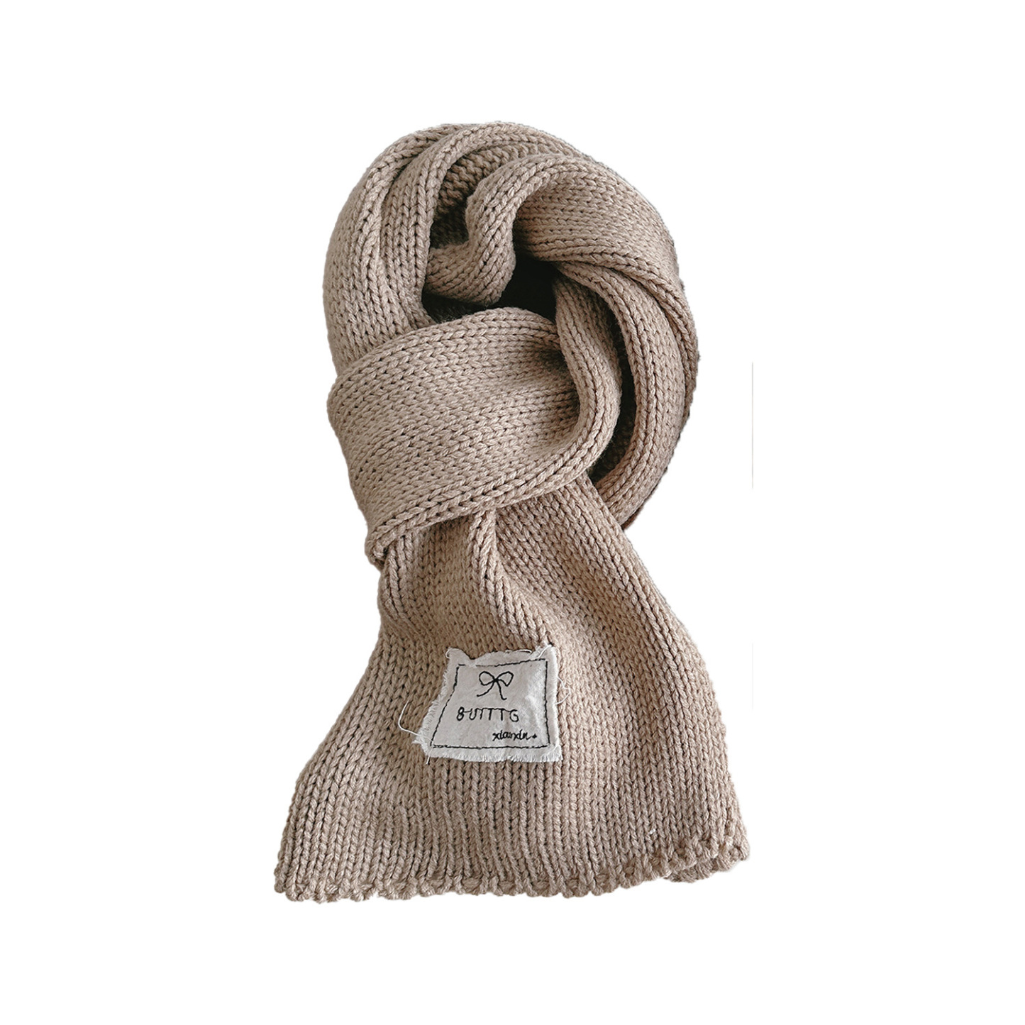 兒童純色秋冬保暖針織毛線圍脖