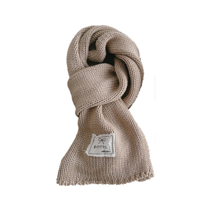 兒童純色秋冬保暖針織毛線圍脖