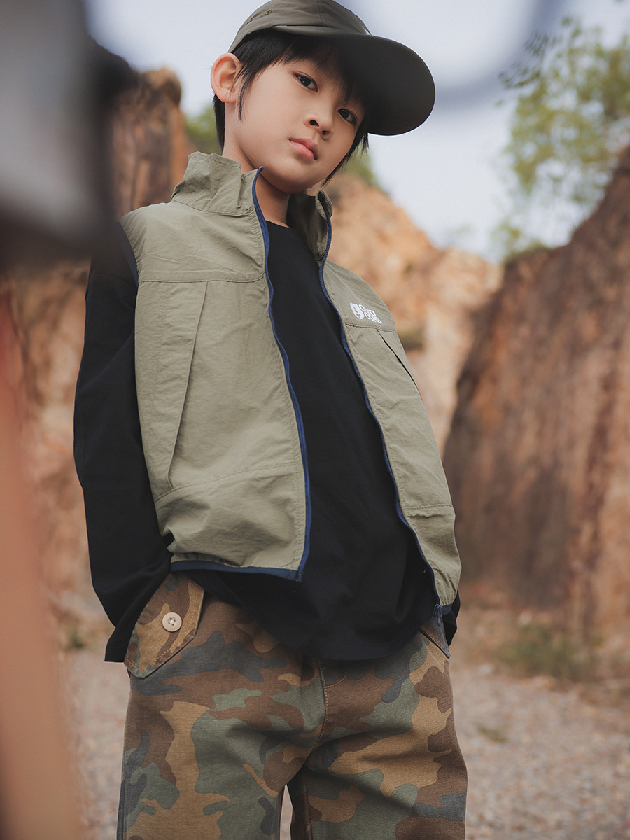 兒童工裝馬甲春季款戶外防水
