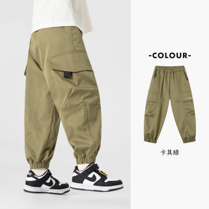 春秋男童洋氣戶外休閑工裝褲