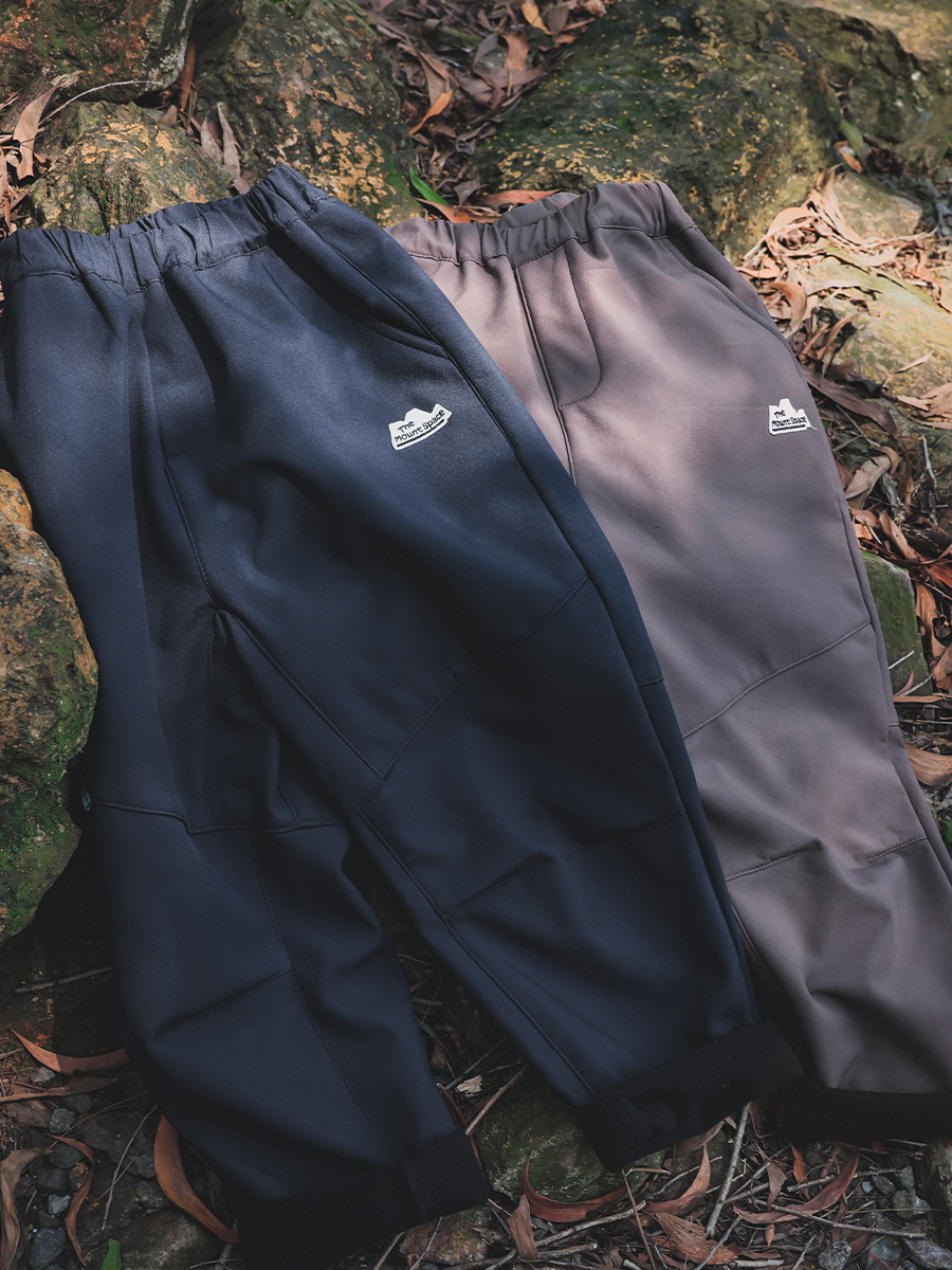 女童春季加絨防潑水直筒休閑褲