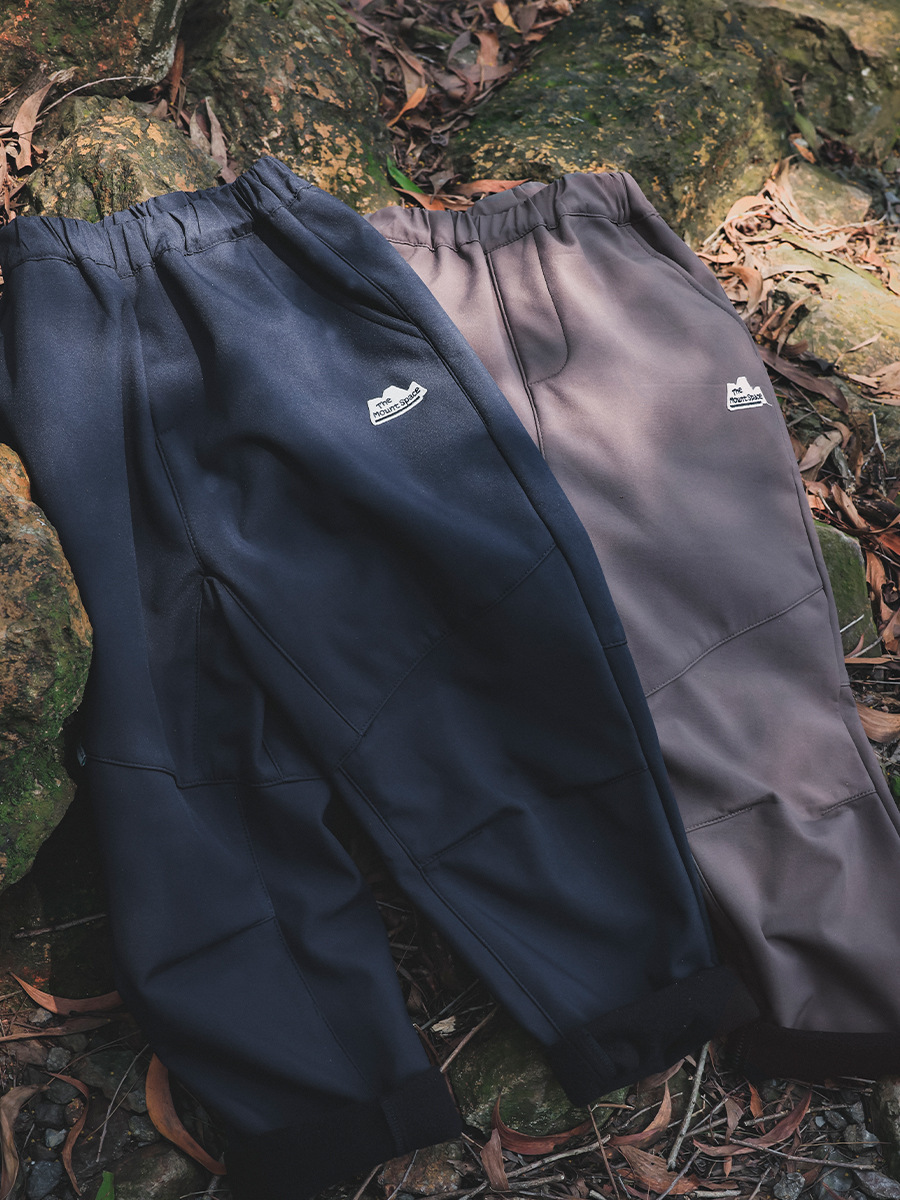 女童春季加絨防潑水直筒休閑褲