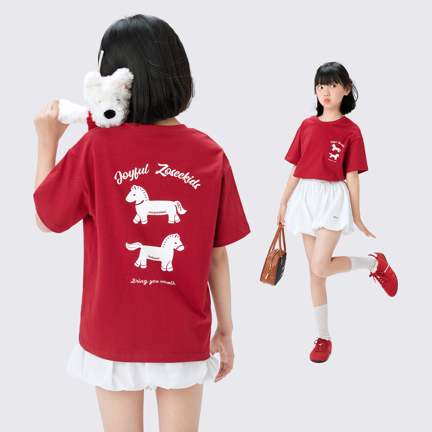 女童小馬短袖T