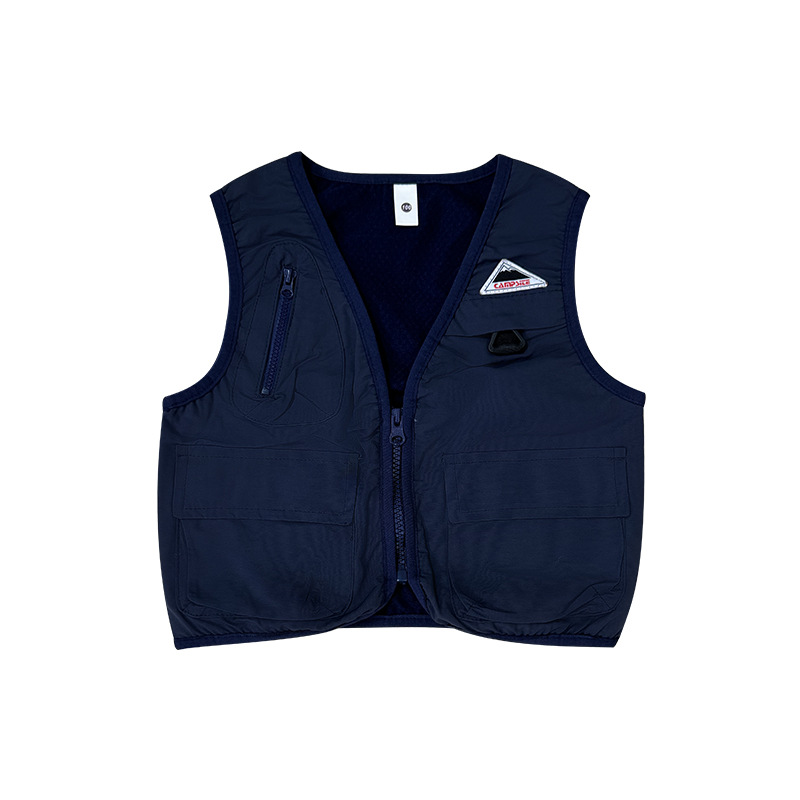 兒童戶外風多功能工裝馬甲