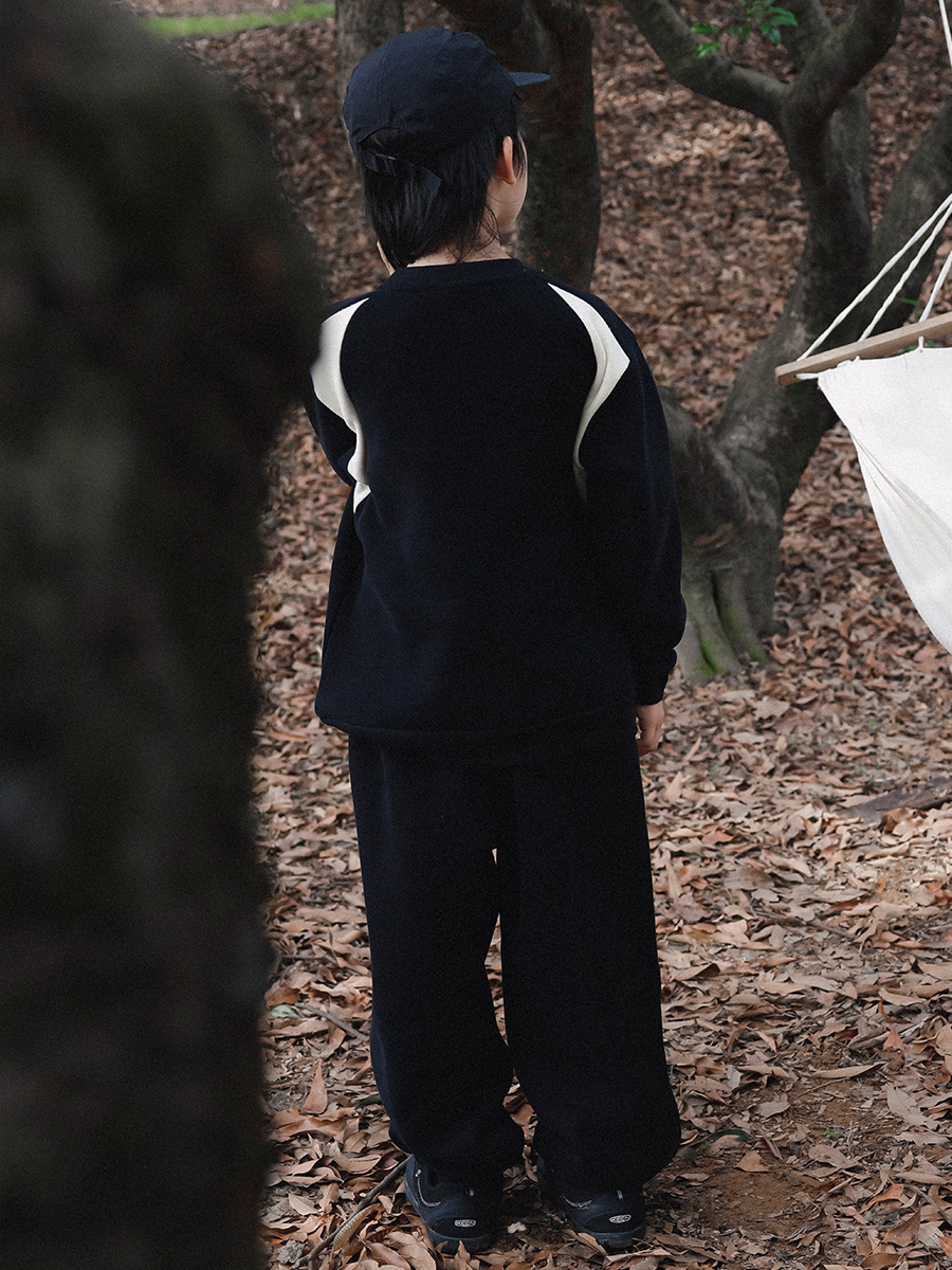 男童戶外加厚加絨衛衣束腳褲子套裝