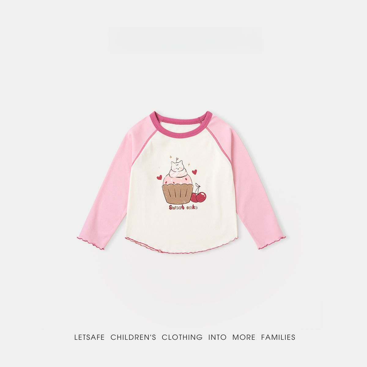 春季女童童趣插肩袖T恤