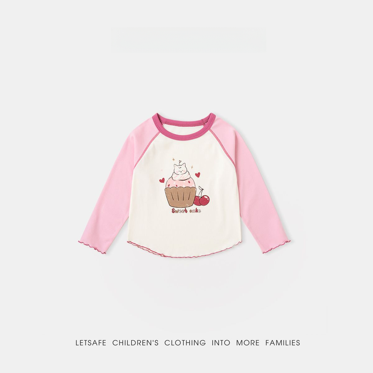 春季女童童趣插肩袖T恤