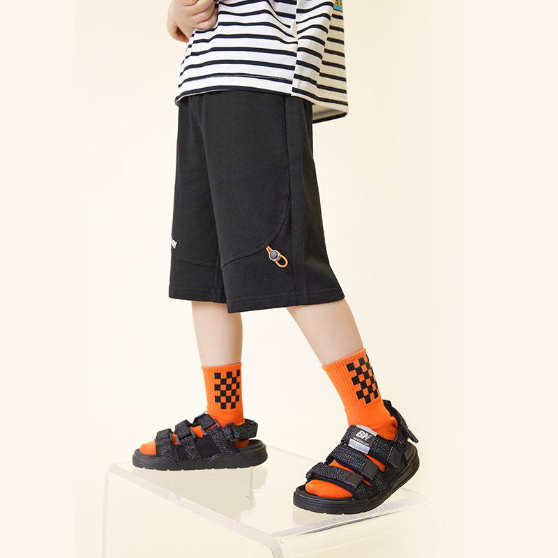 夏季男童純棉寬鬆六分休閑運動軟彈短褲