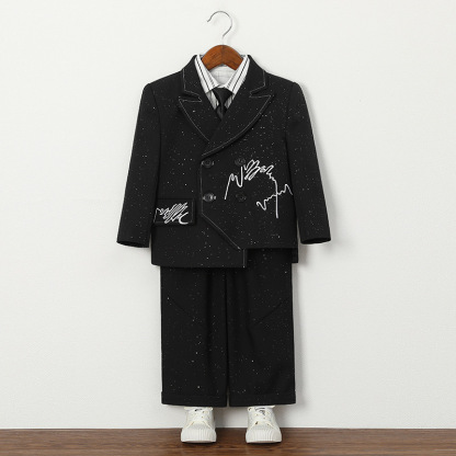 兒童復古滿天星刺繡西服