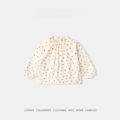 春季女童純棉格子襯衫