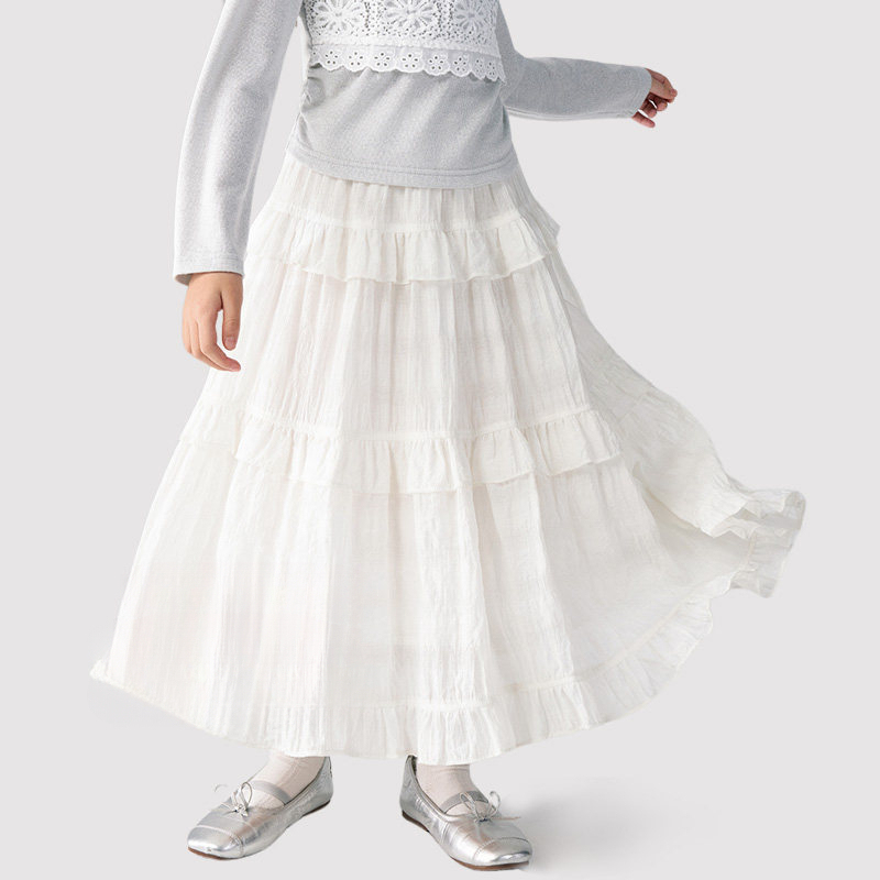 春季女童假兩件長袖T恤裙子