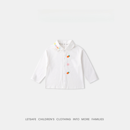 兒童春季卡通萌趣白色襯衫