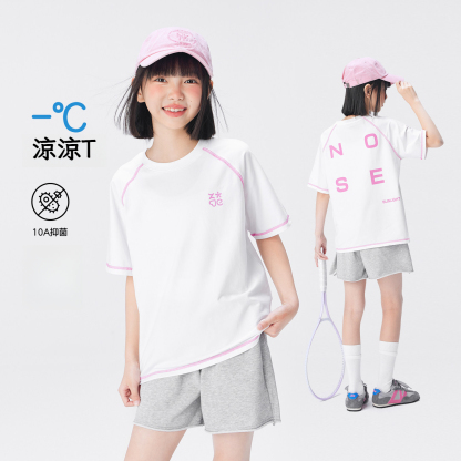 女童夏季字母運動小冰皮T