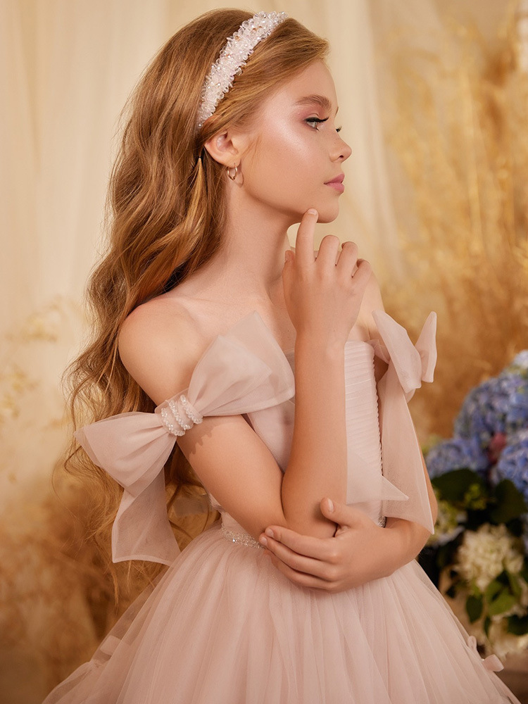 兒童蓬蓬裙拖尾演出服