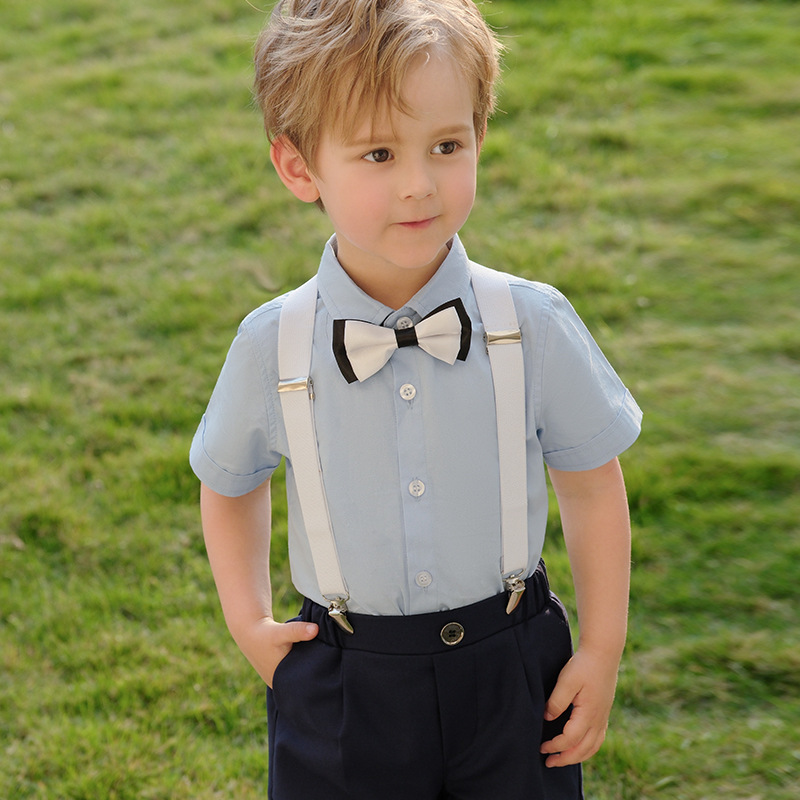 兒童春夏襯衫背帶褲套裝