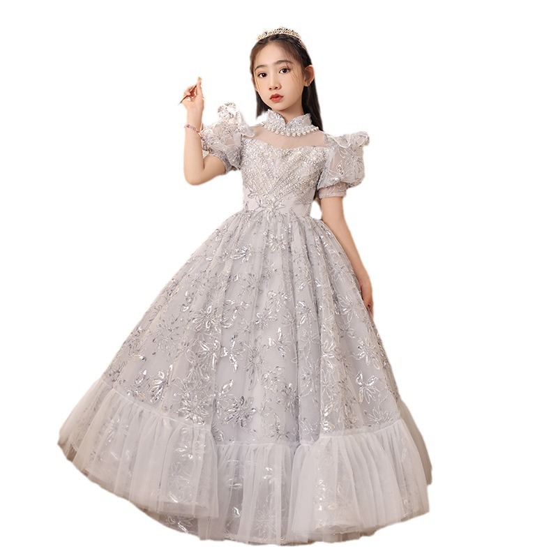 兒童泡泡袖高端公主裙