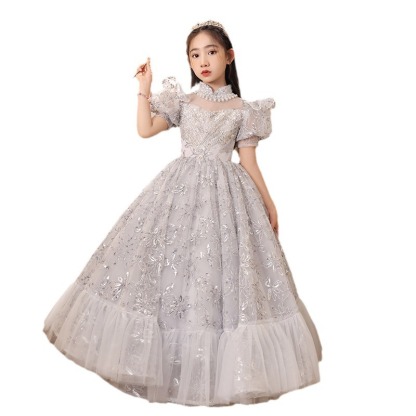 兒童泡泡袖高端公主裙