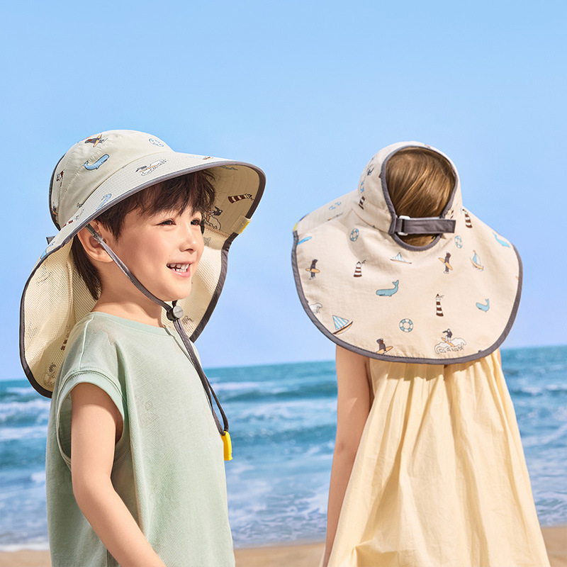 兒童空頂大帽檐防曬帽