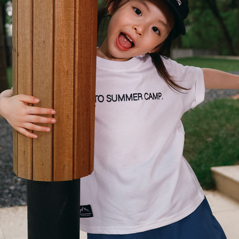 兒童休閒圓領透氣短袖t恤親子裝