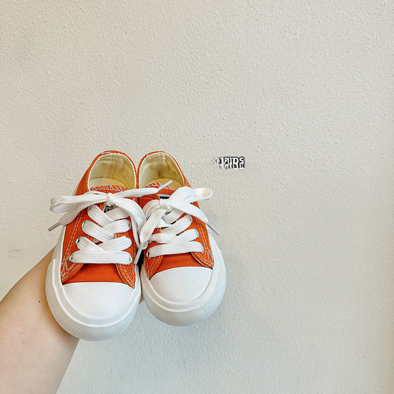 韓版糖果色兒童春秋帆布鞋