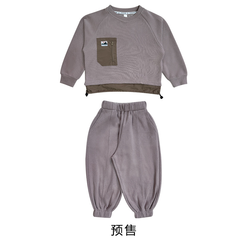 秋季兒童戶外運動套裝保暖衛衣褲套裝