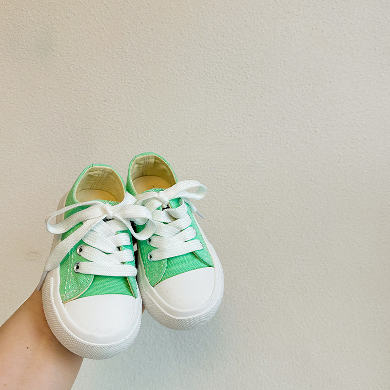 韓版糖果色兒童春秋帆布鞋
